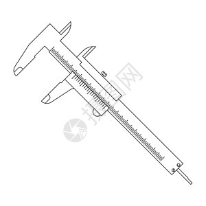 卡尺测量图标 游标卡尺图标 矢量线性工具符号工程公制工程师工作乐器金属拨号毫米数字统治者图片