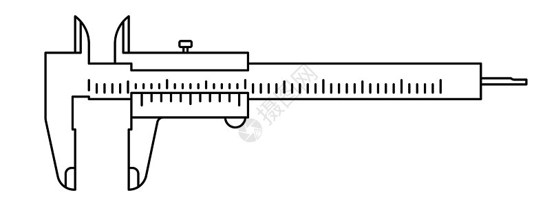 卡尺测量图标 游标卡尺图标 矢量线性工具符号数字工程师插图建造技术白色工业工程毫米千分尺图片