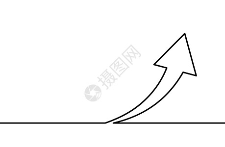 向上箭头的连续线条绘制 向上箭头线性图标 箭头连续线图标商业涂鸦金融网络实线图表指针成功插图工作图片