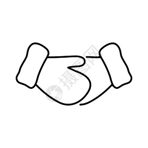 戴手套握手 矢量插图会议打扫合伙危险手指棕榈禁令工作合同问候语图片