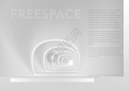 3D 摘要 清白白色走廊内部空间图片