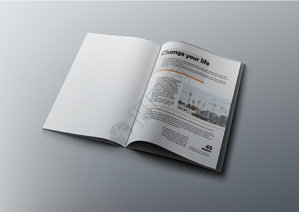 3D 杂志设计概念 清洁白页小样白色小册子目录嘲笑空白商业图片