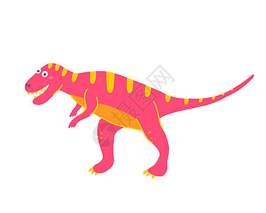 可爱的掠夺性掠食性恐龙暴龙 用白色背景绘制矢量平面图解图片