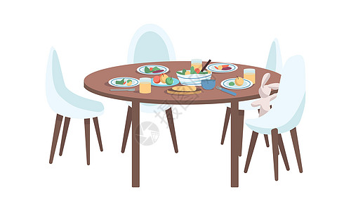 餐桌半平板彩色矢量元素图片