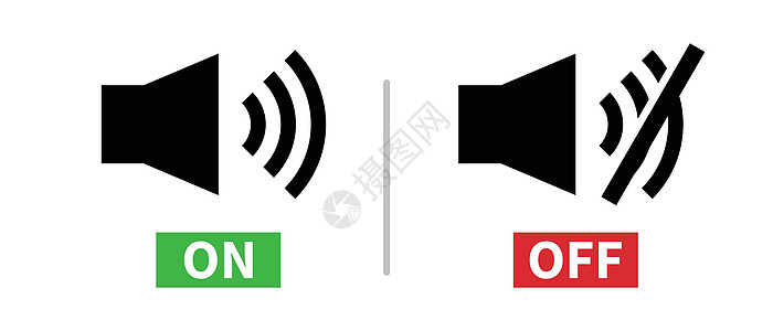 音响按键和调频按钮 与音量相关的矢量图标图片