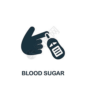 血糖图标 用于模板 网页设计和信息图形的单色简单健康检查图标图片