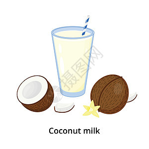 卡通椰子牛奶图片