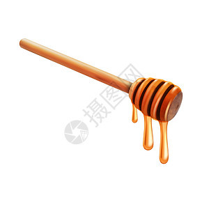 真正的蜜蜂从木棍中钻出花粉糖浆毛毛雨甜点表扬蜂窝食物金子蜂蜡橙子图片