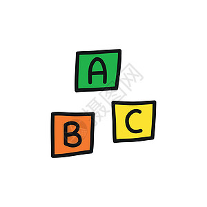 彩色圆形字母立方体图片