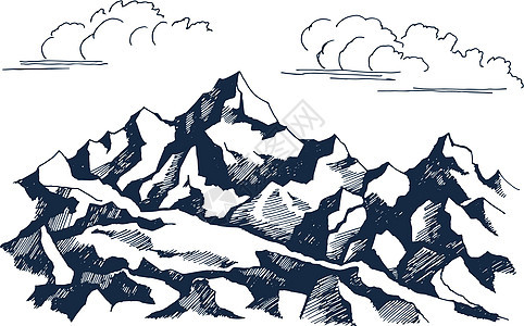 岩石矢量草图冒险探索高地铅笔艺术品悬崖地标蚀刻旅行勘探图片