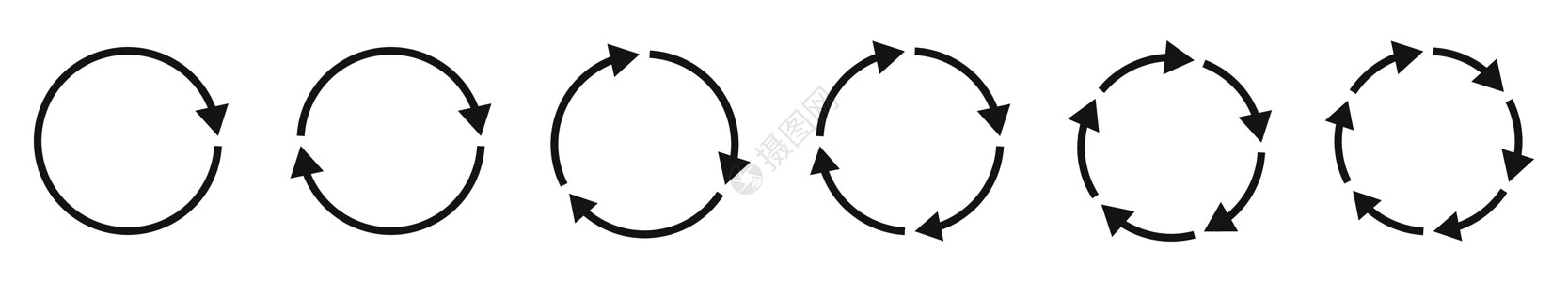 箭头图标设置 圆形箭头 黑圆箭头 矢量说明倒带运动收藏信息插图指针旋转曲线网络图表图片
