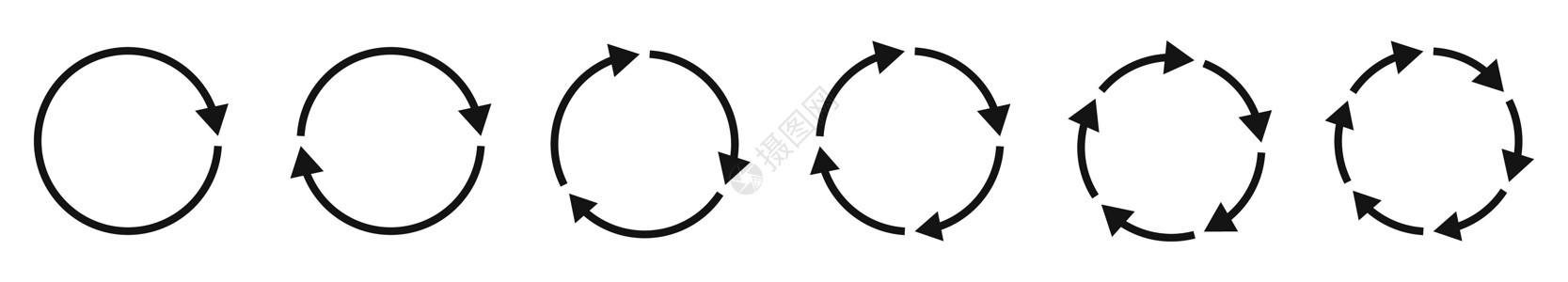 箭头图标设置 圆形箭头 黑圆箭头 矢量说明倒带运动收藏信息插图指针旋转曲线网络图表图片