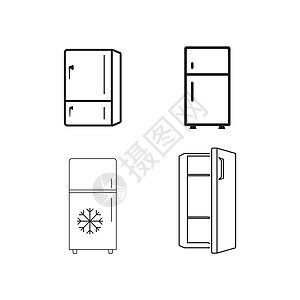 冰箱图标冻结食物家具家庭产品插图器具冷藏温度金属图片