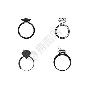 钻石环图标金子婚礼奢华水晶戒指宝石标识珠宝礼物妻子图片