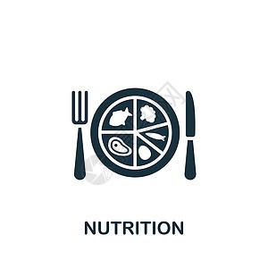 营养图标 单色简单健康生活方式图标 用于模板 网络设计和信息资料图的功能图片