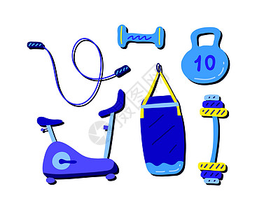 一套重量训练设备 (a) 用于体重训练的设备图片