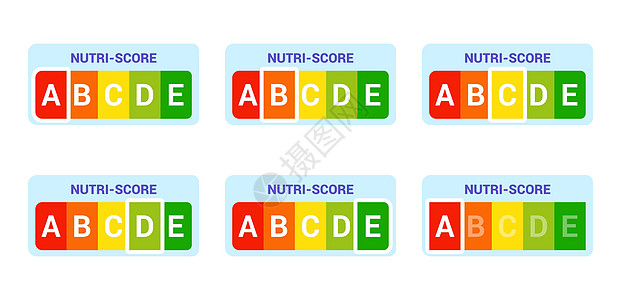 养分贴纸设置了养分面板系统标志 包装设计用保健符号标志饮食测量食物商业适应症指标红色分数标签商品图片