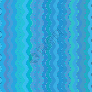 无缝的波浪模式墙纸条纹蓝色曲线纺织品海浪织物图片