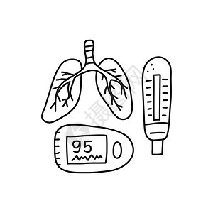 面部肺部 抽水计和脉冲血氧计图片