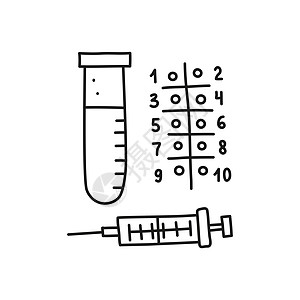 一组涂鸦概括的医学图标图片