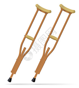 Crutches 医疗上符合现实的物品 腿部受伤者的治疗和康复 病媒假肢橡皮拼接医院甘蔗截肢卫生疾病插图杠杆图片