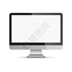 带空白白屏幕的屏幕计算机监视器 矢量计算机显示图片