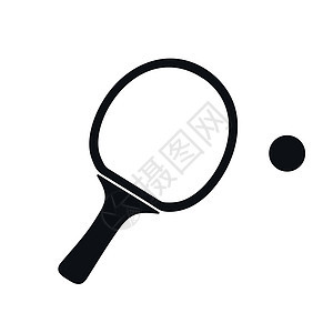 白色背景上孤立的时态平板风格中的乒乓图标 您在网络设计 标识 UI 矢量插图方面的运动符号图片
