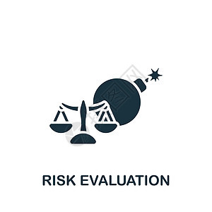 风险评估图标 用于模板 网页设计和信息图形的单色简单保险图标图片