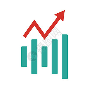 红箭和绿棒 销售 货币 投资等的矢量图片