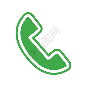 绿色手机图标 简单的矢量图片