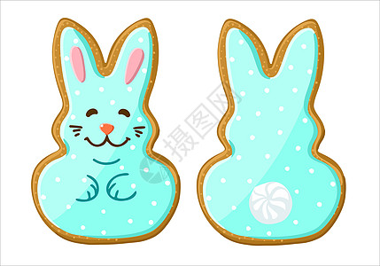 像复活节兔子一样的姜饼季节性艺术问候语宗教白色装饰品绘画卡通片孩子们野兔图片