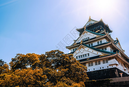 日本大阪大阪城堡建筑世界地标历史建筑学遗产武士吸引力旅游文化图片