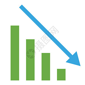 箭头和条形图图标减少 向量图片