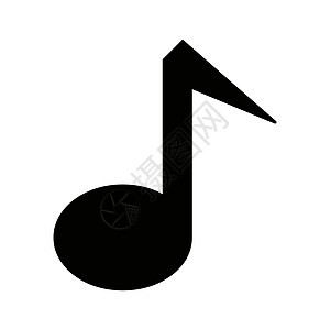 简单的黑色音乐音符图标图片