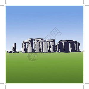 英国的地标 宗教仪式的巨石碑 矢量图象等王国艺术品考古学纪念碑异教徒历史国家建筑旅游巨石图片