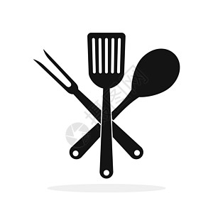 勺子 叉子和铲子 交叉烹饪工具 餐厅符号图片