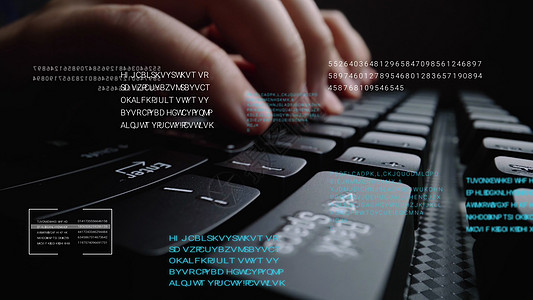 使用带有图形用户界面的膝上型计算机键盘的人 GUI 全息图现实密码控制编程技术算法虚拟现实会计数学通讯图片