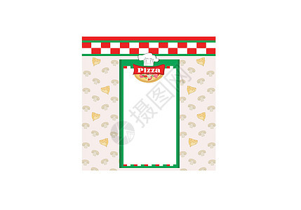 Pizza 菜单模板 有文字空间的旧卡片旗帜餐厅厨房框架盘子办公室帽子插图送货商业图片