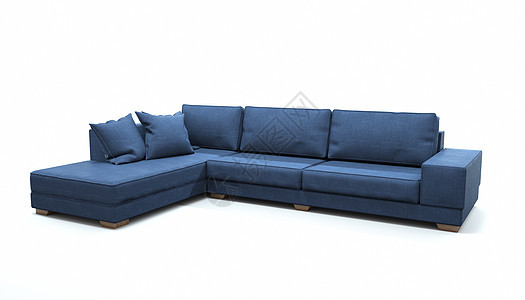 3d 在孤立的白色背景上做沙发休息室纺织品房间长椅客厅皮革枕头棕色插图工作室图片