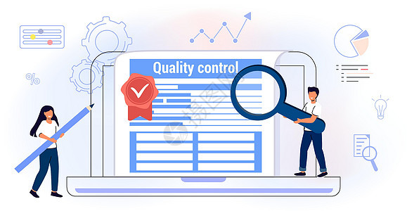 质量控制和产品满意度研究检查控制业务 is 标准证书顾客文档报告安全消费者认证实验室白色分析插图图片