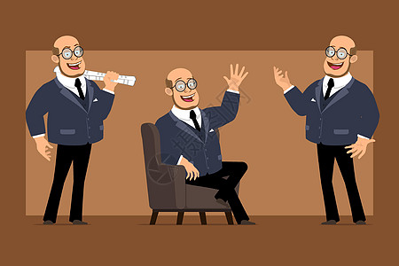 卡通平板教授男性性格矢量商务老师手势套装冒充人士记者男人报纸男生图片