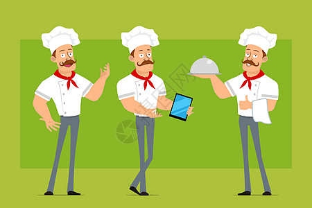餐厨师男装饰品组服务员托盘男生药片服务酒吧餐厅男性面包师烹饪图片