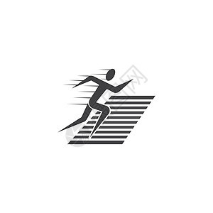 运行图标标识插图活力活动训练男人跳跃赛跑者成功健康图片