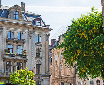 丹麦哥本哈根的房屋外表 房地产投资 房产投资市中心历史性历史公寓邻里住宅城市建筑旅行观光图片