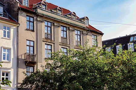 丹麦哥本哈根的房屋外表 房地产投资 房产投资建筑旅游目的地旅行邻里物业金融住宅首都观光图片