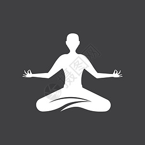 瑜伽图标沙龙女孩商业精神女士身体插图标识冥想姿势图片