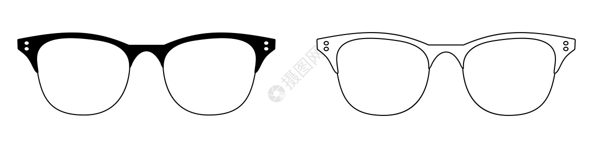 镜像图标 太阳玻璃矢量图标 黑线形眼镜图标太阳镜标识插图镜片网络太阳光学黑色白色框架图片