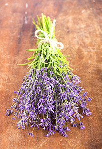 木本底的新鲜熏衣草 有紫花花花的夏季花花背景花束药品健康花园乡村场地放松香味芳香治疗图片