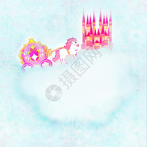 云中美丽的童话粉红色城堡图片