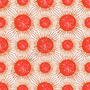 无缝图案 红色圆形病毒微生物在光背景上 在回溯风格中 纹理是一种抽象的概念图片